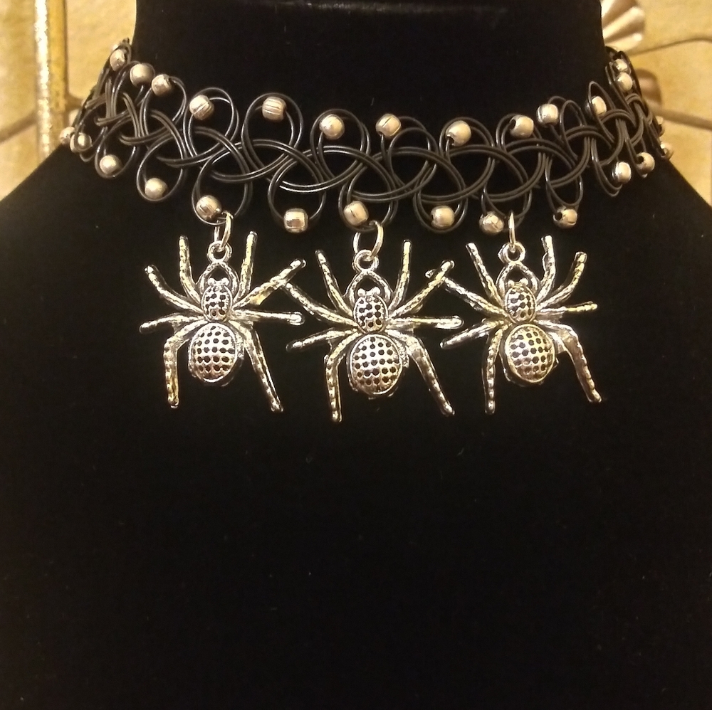 Spooky Spider, Tattoo Choker, Halloween necklace